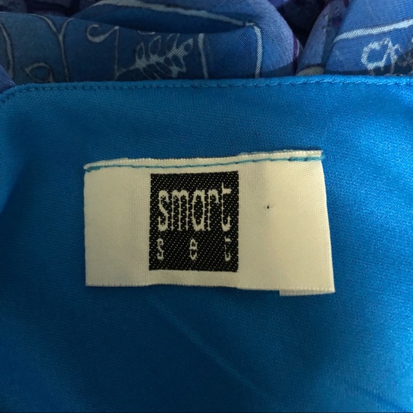 90s blue paisley & ombré stripe effect maxi dress - Picture 4 of 4